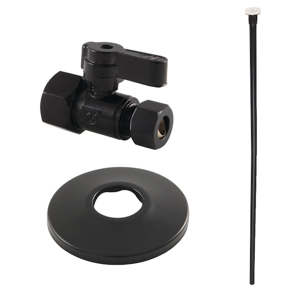 Kingston Brass Toilet Supply Kit, 12 FIP x 38 OD Comp Straight Valve, Matte Black KF43150TKF20 - main